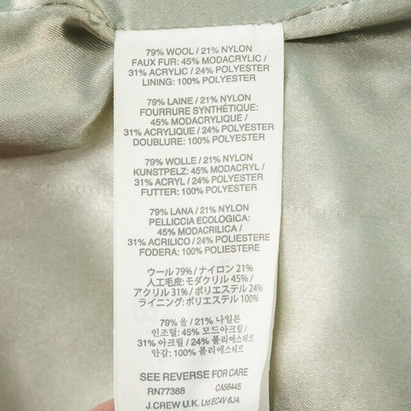 J. Crew Size 8 Gray Stadium Cloth by Nello Gori Full Zip Snap Lined Wool Coat - Picture 5 of 7